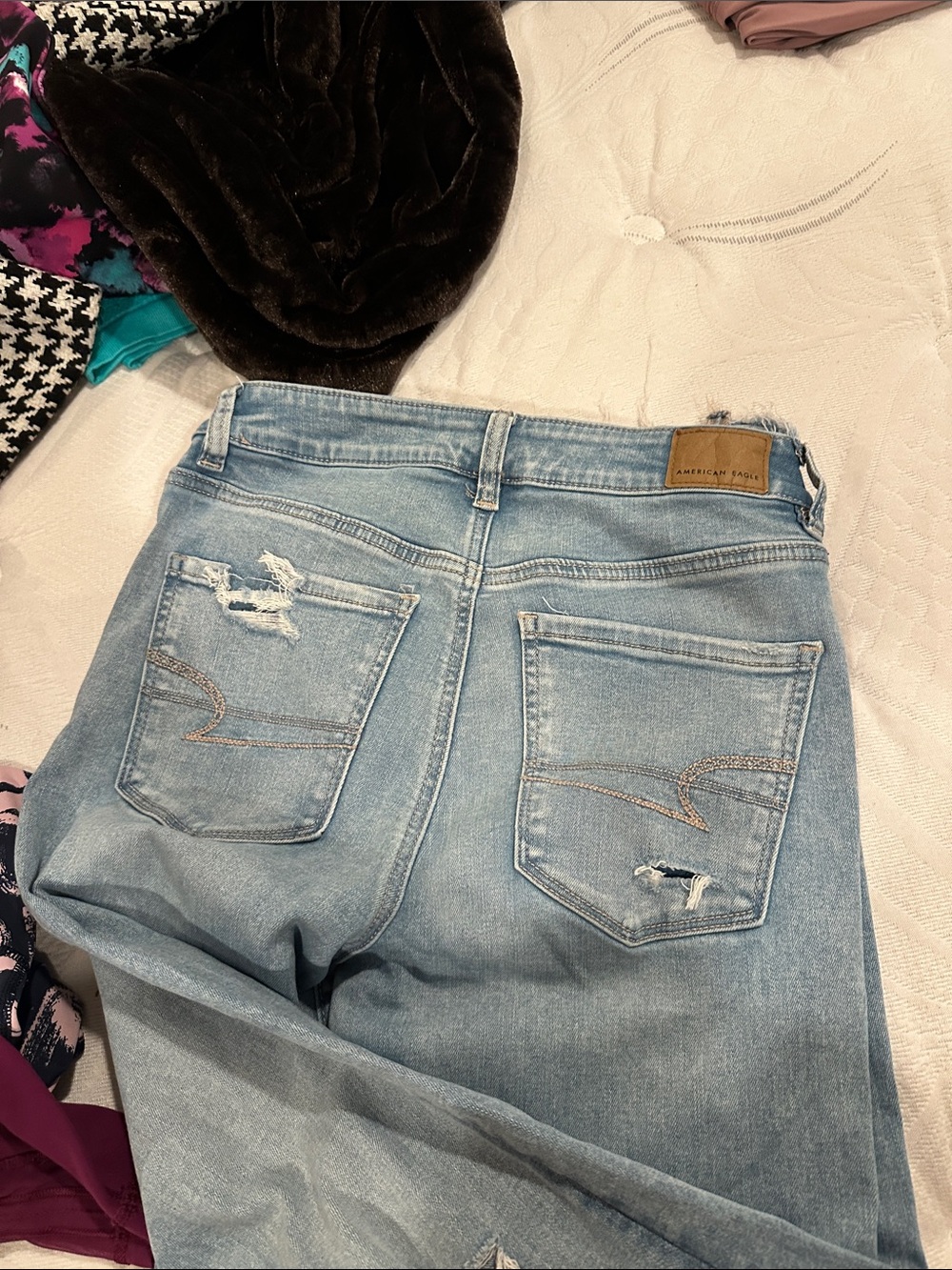 American Eagle Outfitters Light Blue Distressed Boyfriend Jeans